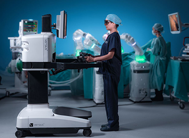 Versius console standing in operating theatre