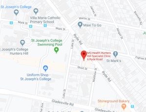 MQ Health Hunters Hill location on map